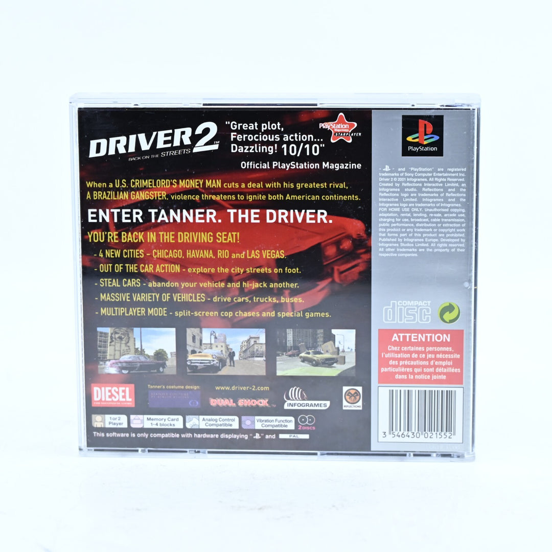 Driver 2 Back on The Streets - Sony Playstation 1/ PS1 Game + Manual MINT DISCS!