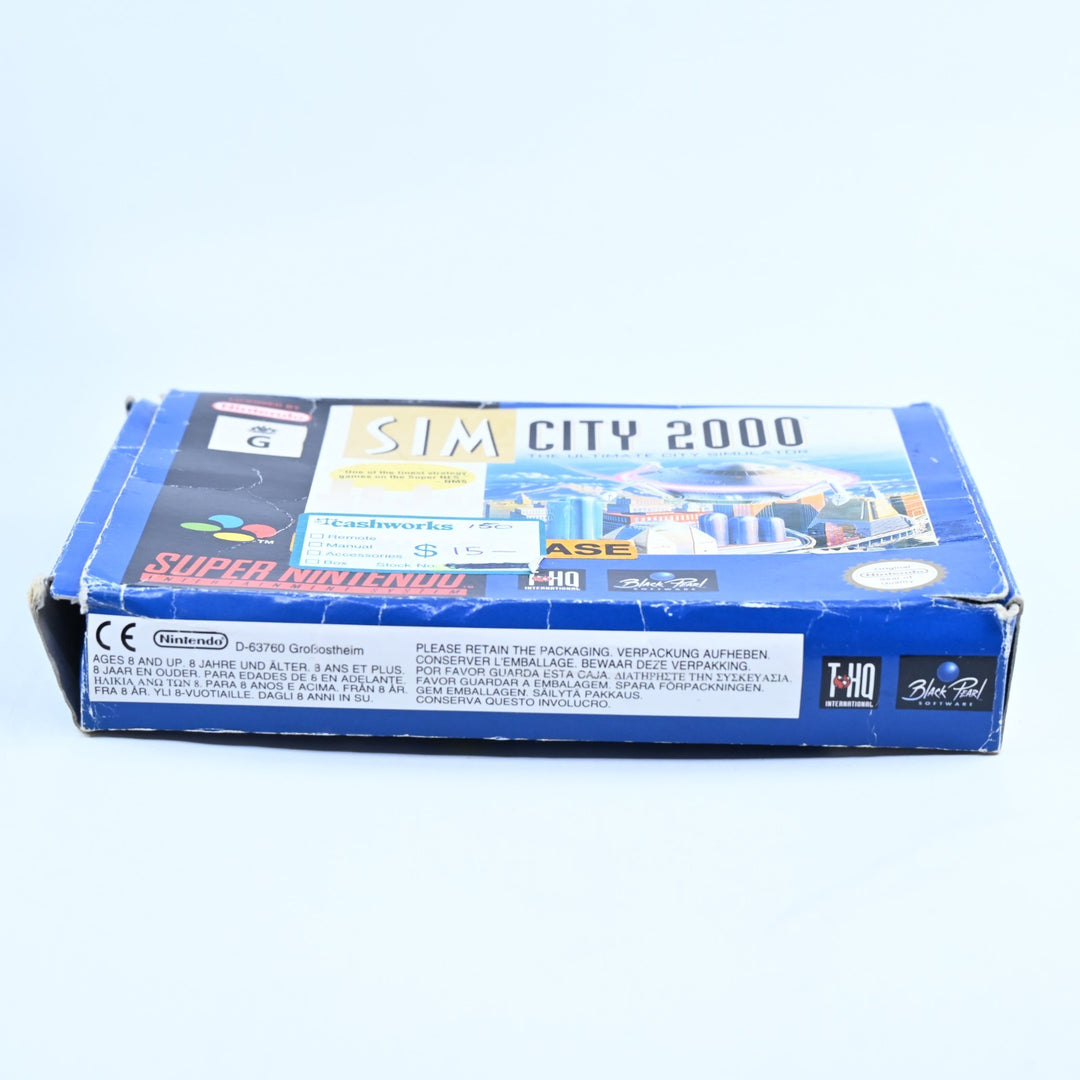 Sim City 2000 - Super Nintendo / SNES Boxed Game - PAL - Ex-Rental - FREE POST!