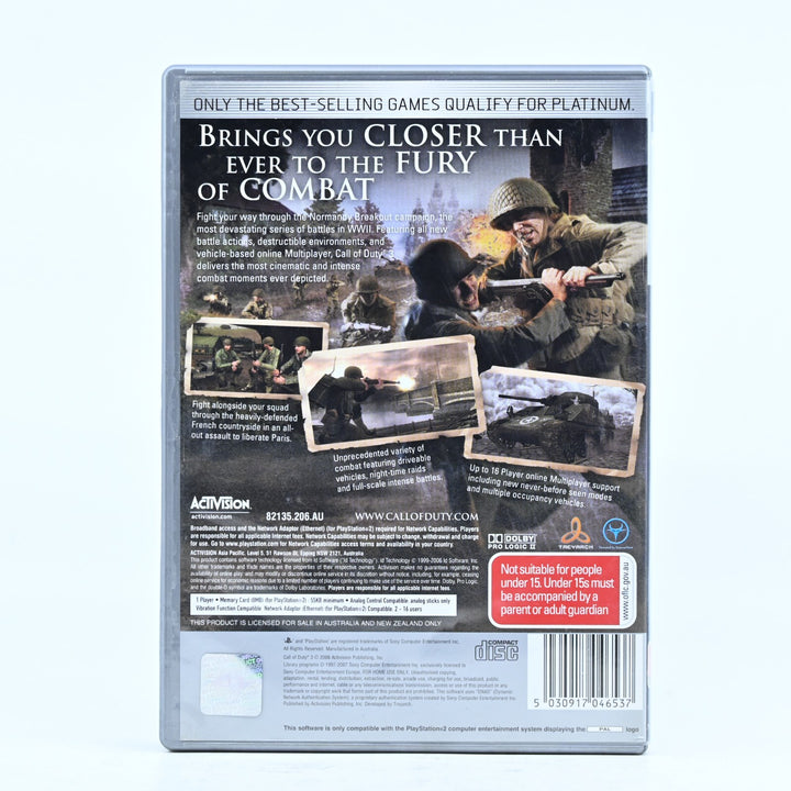 Call of Duty 3 - Sony Playstation 2 / PS2 Game + Manual - PAL - MINT DISC!