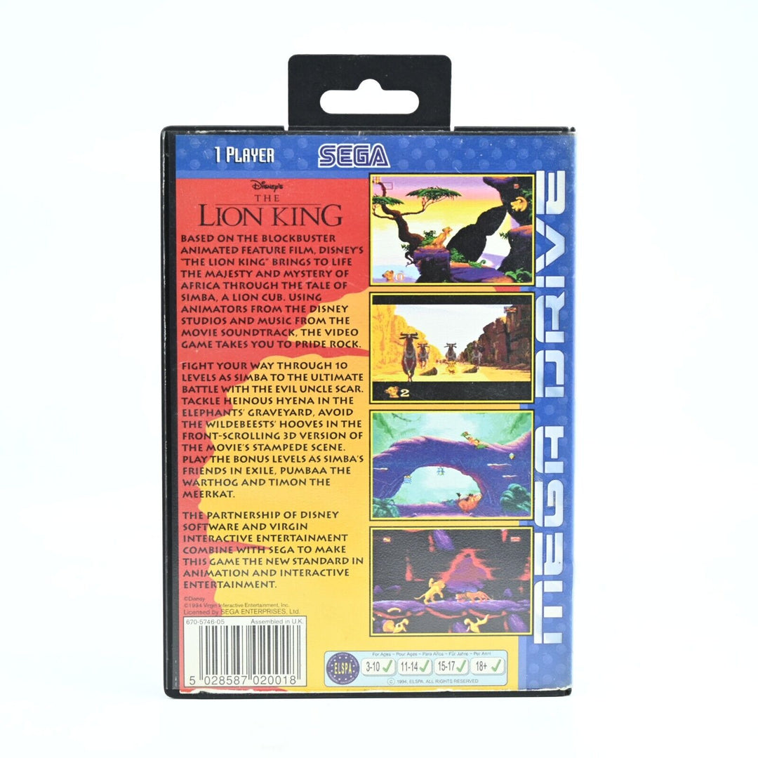 The Lion King + Manual - Sega Mega Drive Game - PAL - FREE POST!