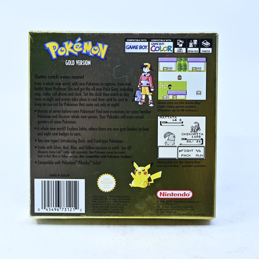 Pokemon Gold Version - Nintendo Gameboy Color Boxed Game - PAL - NEW BATTERY!