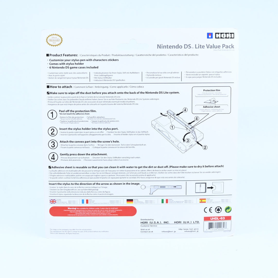 SEALED! DS Lite Value Pack - Luigi/Mario/Peach - Hori - Nintendo DS Accessory