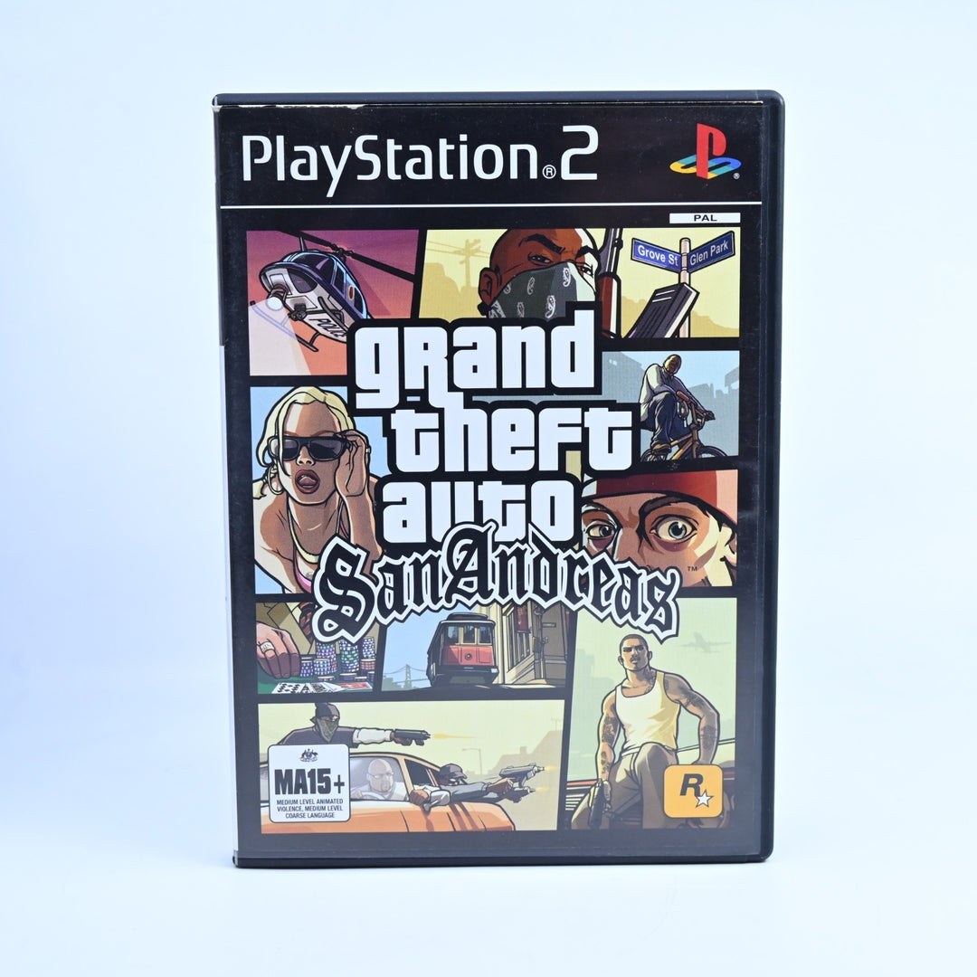 Grand Theft Auto San Andreas - Sony Playstation 2 / PS2 Game + Manual + Map