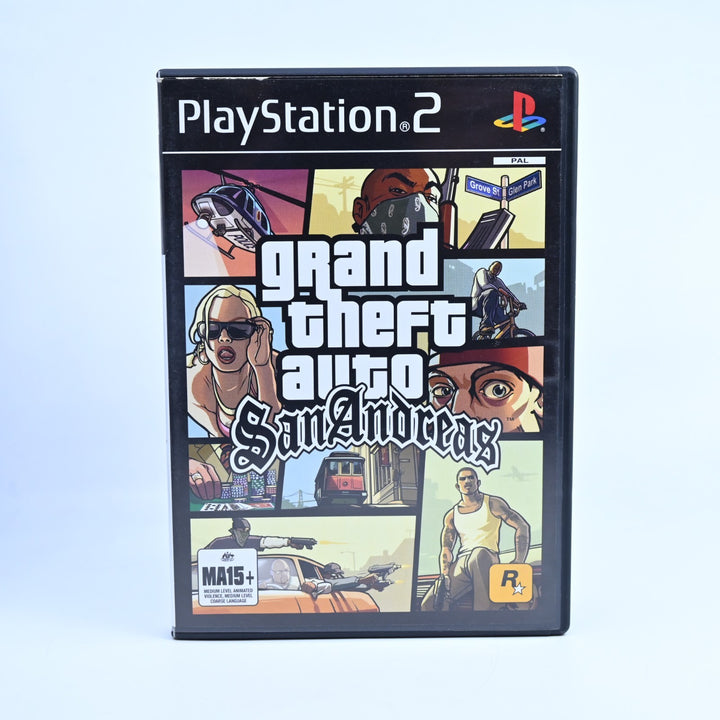 Grand Theft Auto San Andreas - Sony Playstation 2 / PS2 Game + Manual + Map