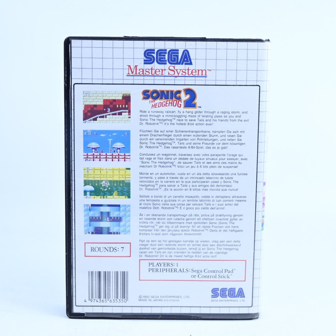 Sonic The Hedgehog 2 - Sega Master System Game + Manual - PAL - FREE POST!