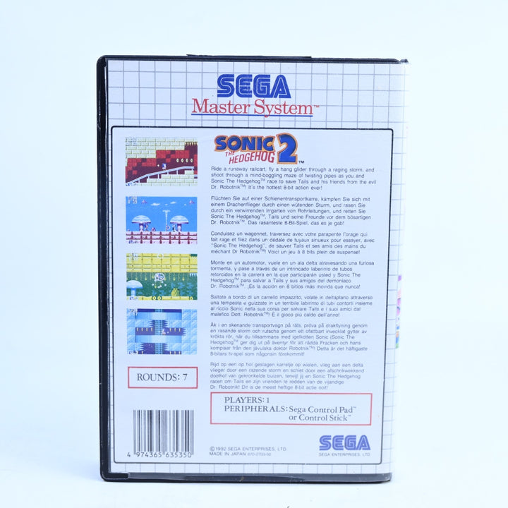 Sonic The Hedgehog 2 - Sega Master System Game + Manual - PAL - FREE POST!