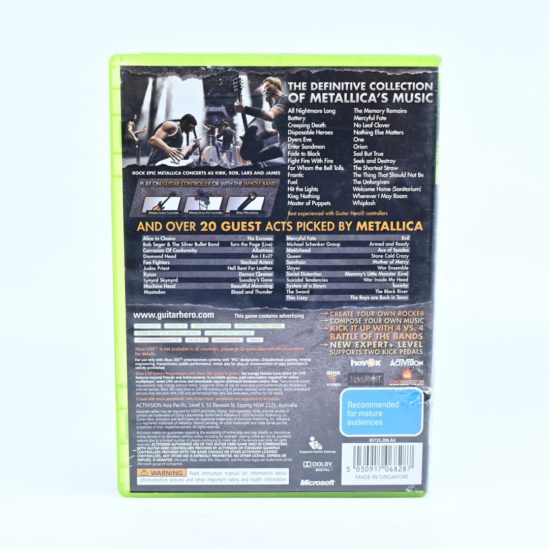 Guitar Hero: Metallica - Xbox 360 Game + Manual - PAL - MINT DISC!