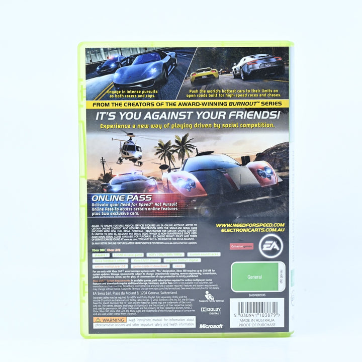 Need for Speed: Hot Pursuit - Xbox 360 Game + Manual - PAL - MINT DISC!
