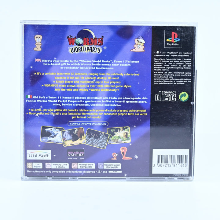 Worms World Party - Sony Playstation 1 / PS1 Game + Manual - PAL - MINT DISC!