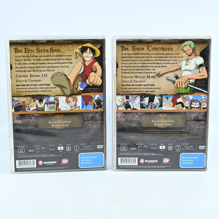 One Piece Collection 1 & 2 Uncut - Region 4 - AUS PAL - Anime DVD