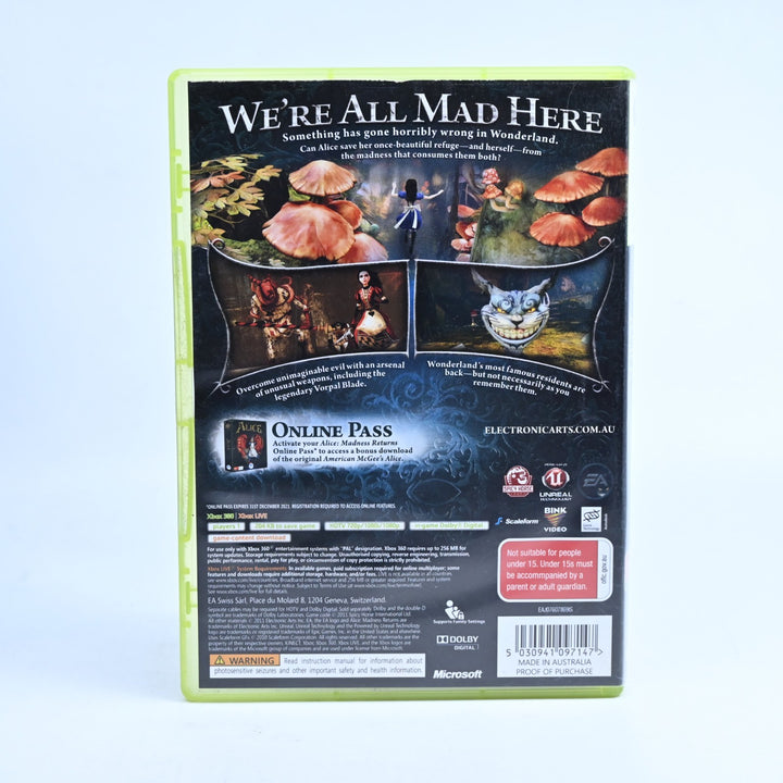 Alice Madness Returns - Xbox 360 Game + Manual - PAL - MINT DISC!
