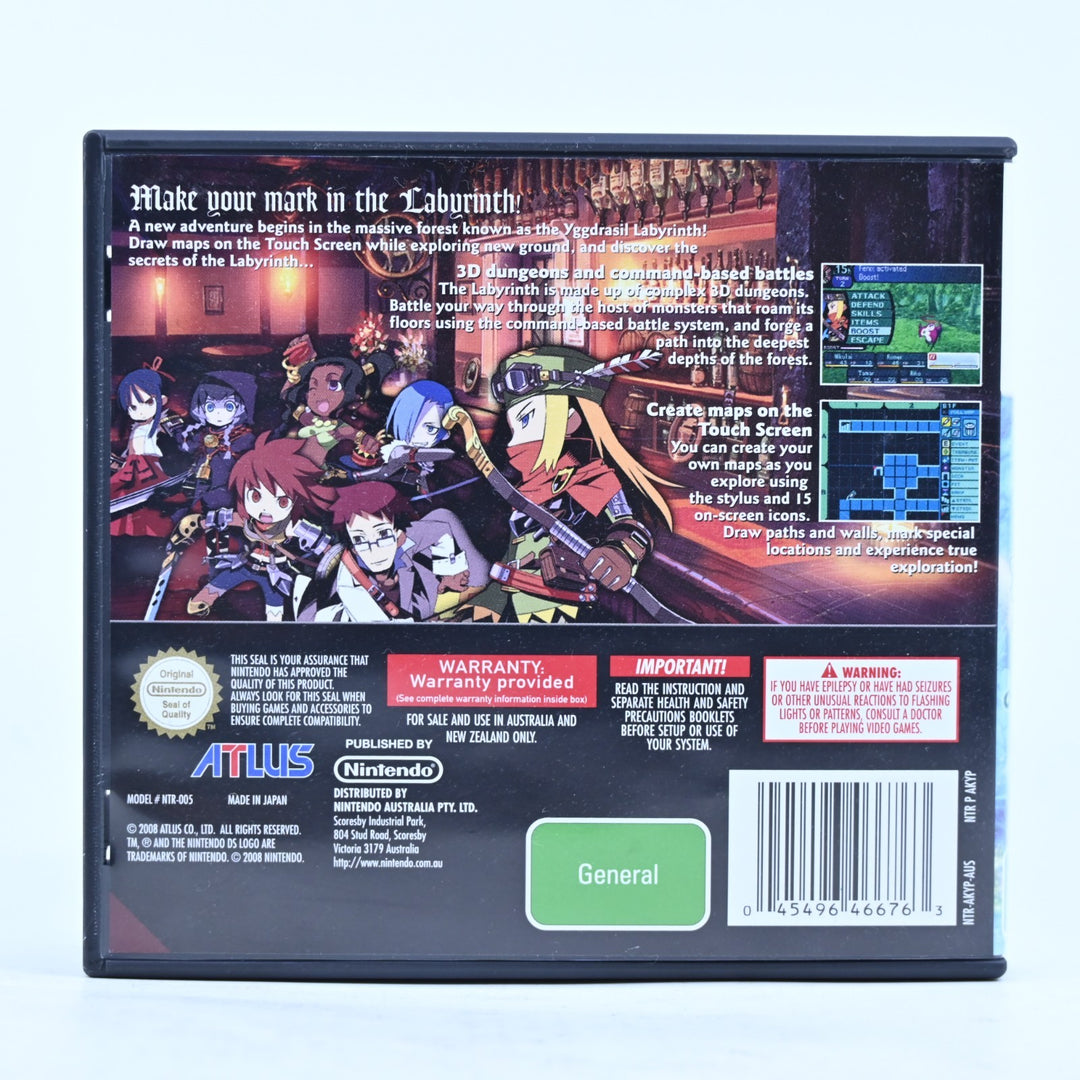 Etrian Odyssey - Nintendo DS Game - PAL + Manual - FREE POST!