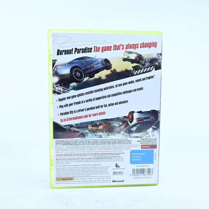 Burnout Paradise - Xbox 360 Game + Manual - PAL - MINT DISC!