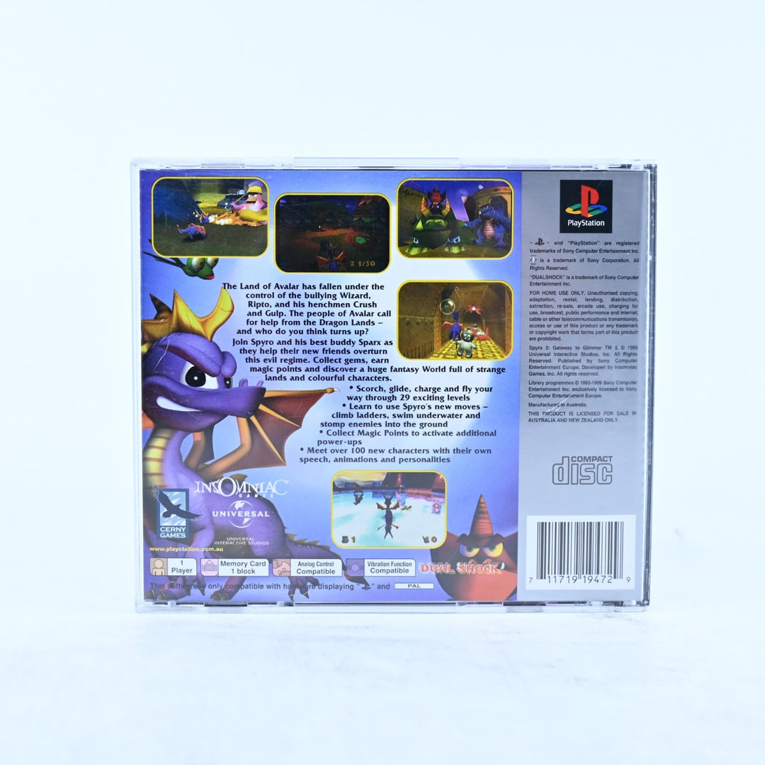 Spyro 2: Gateway to Glimmer - Sony Playstation 1 / PS1 Game + Manual - PAL