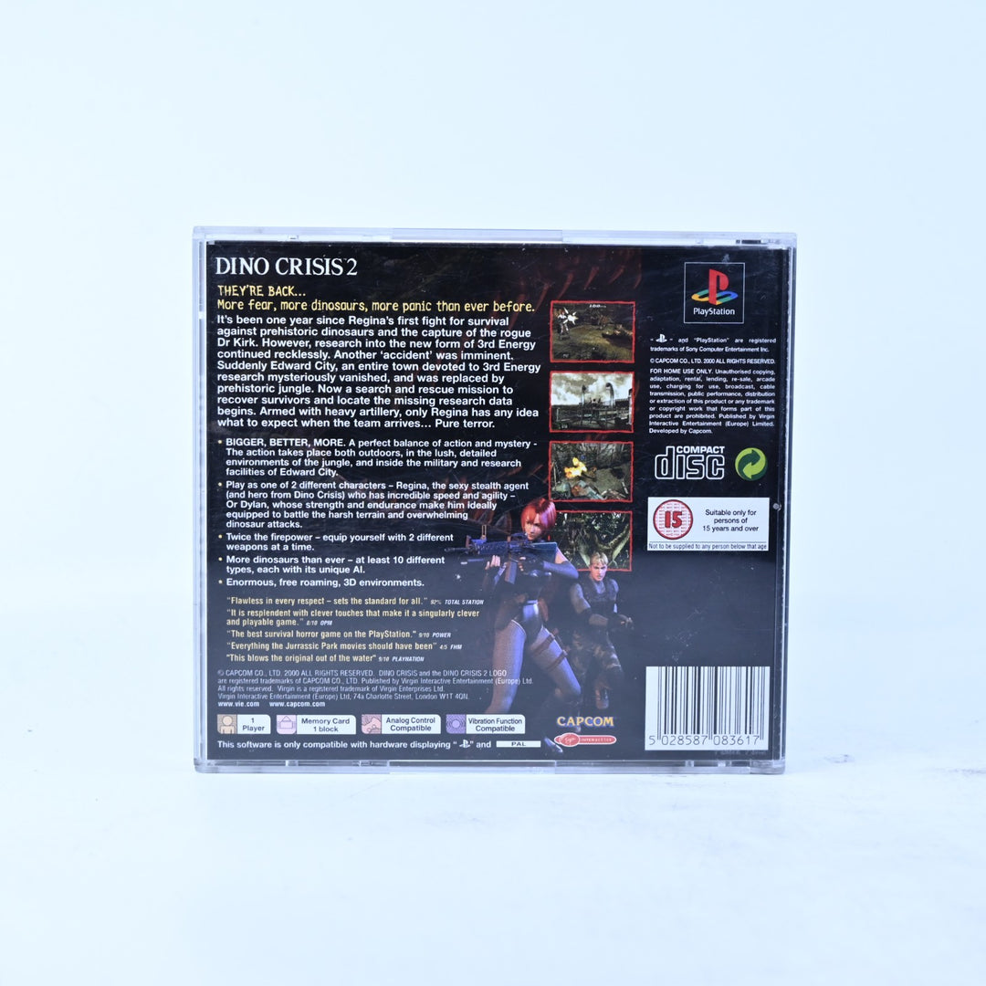 Dino Crisis 2 - Sony Playstation 1 / PS1 Game + Manual - PAL - MINT DISC!