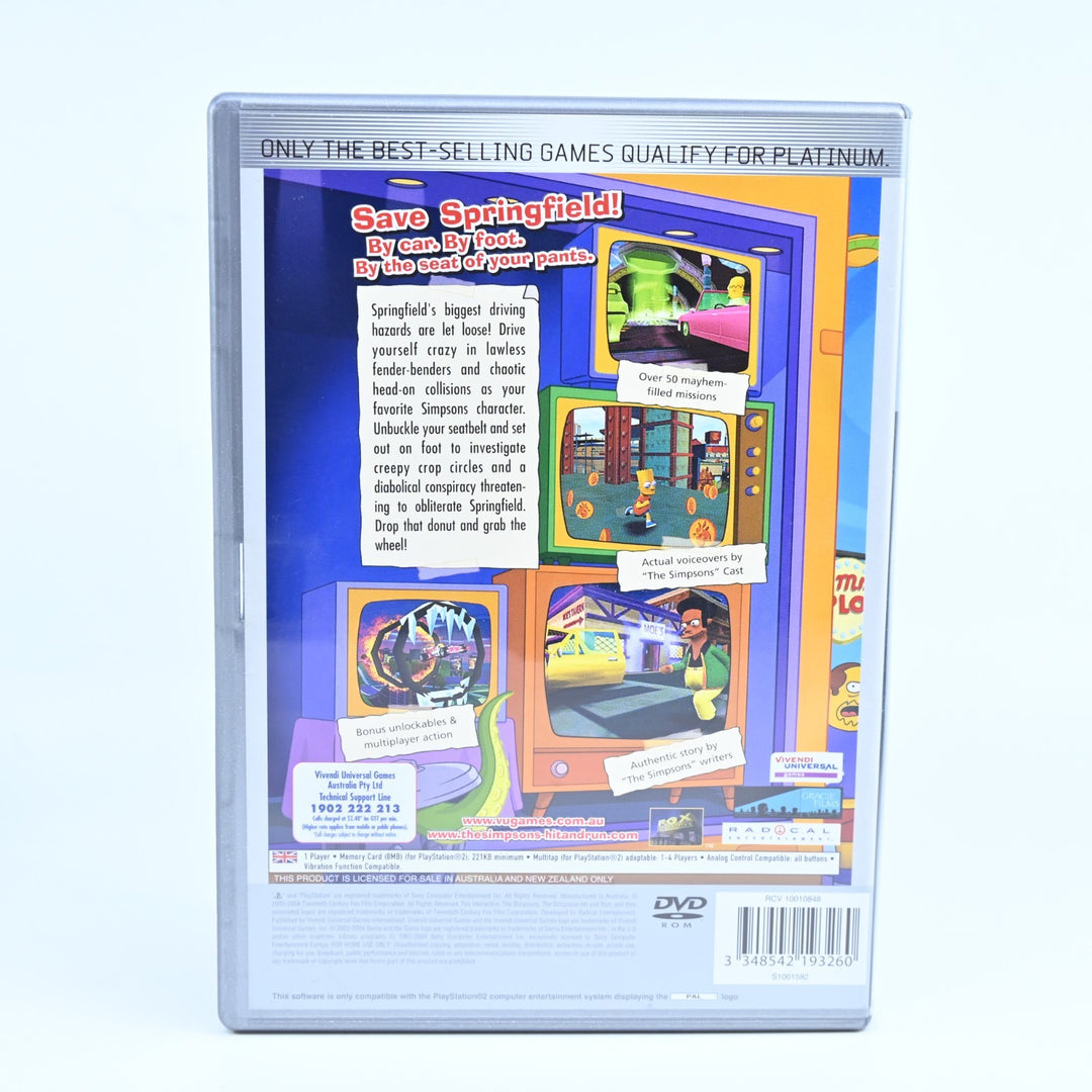 The Simpsons Hit & Run - Sony Playstation 2 / PS2 Game + Manual - PAL