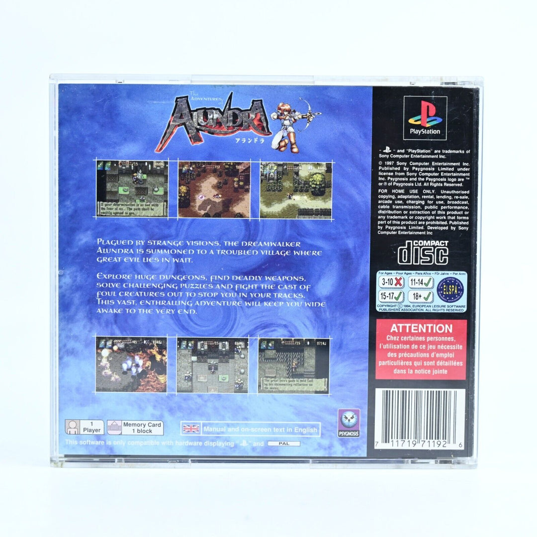 The Adventures of Alundra - Sony PS1 Game + Manual - PAL - MINT DISC!