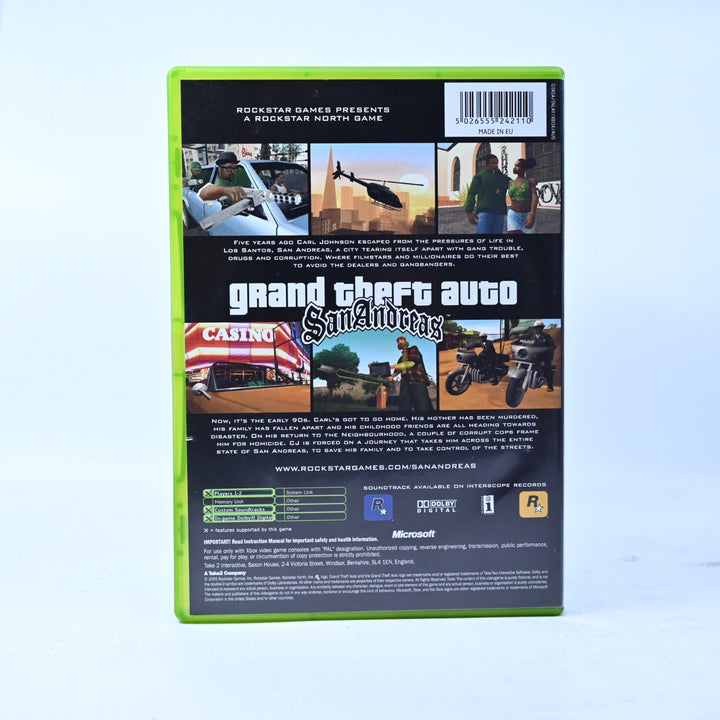 Grand Theft Auto: San Andreas - Original Xbox Game + Manual + Map - MINT DISC!