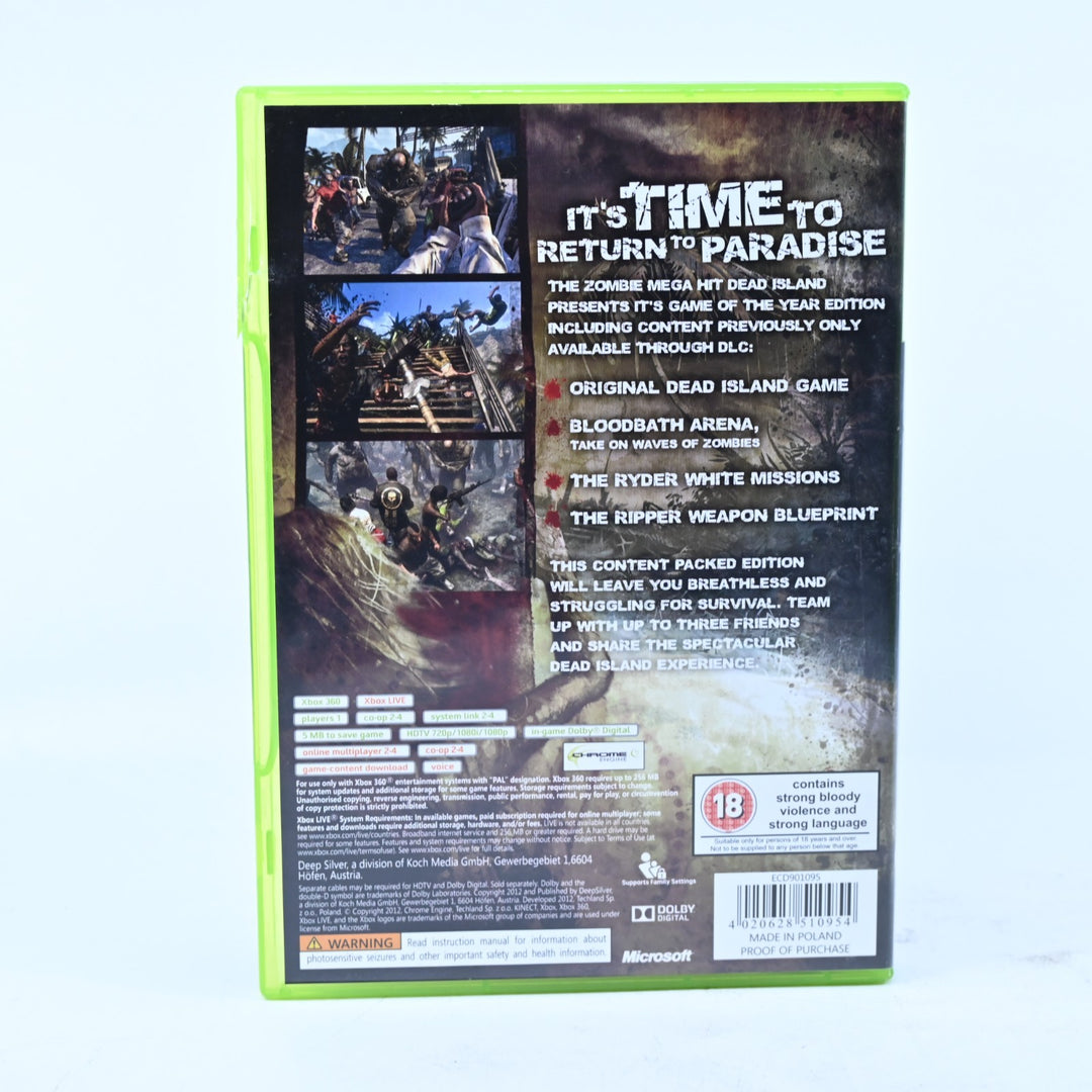 Dead Island Game of the Year Edition - Xbox 360 Game + Manual - PAL - MINT DISC!