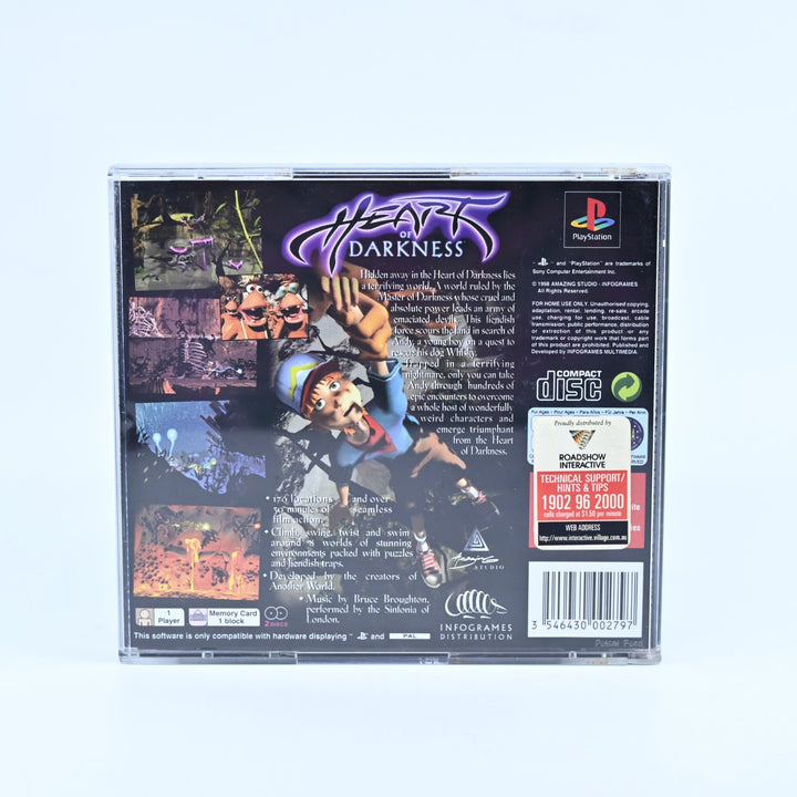 Heart of Darkness - Sony Playstation 1 / PS1 Game + Manual - PAL - MINT DISC!
