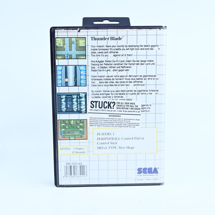Thunder Blade - Sega Master System Game + Manual - PAL - FREE POST!