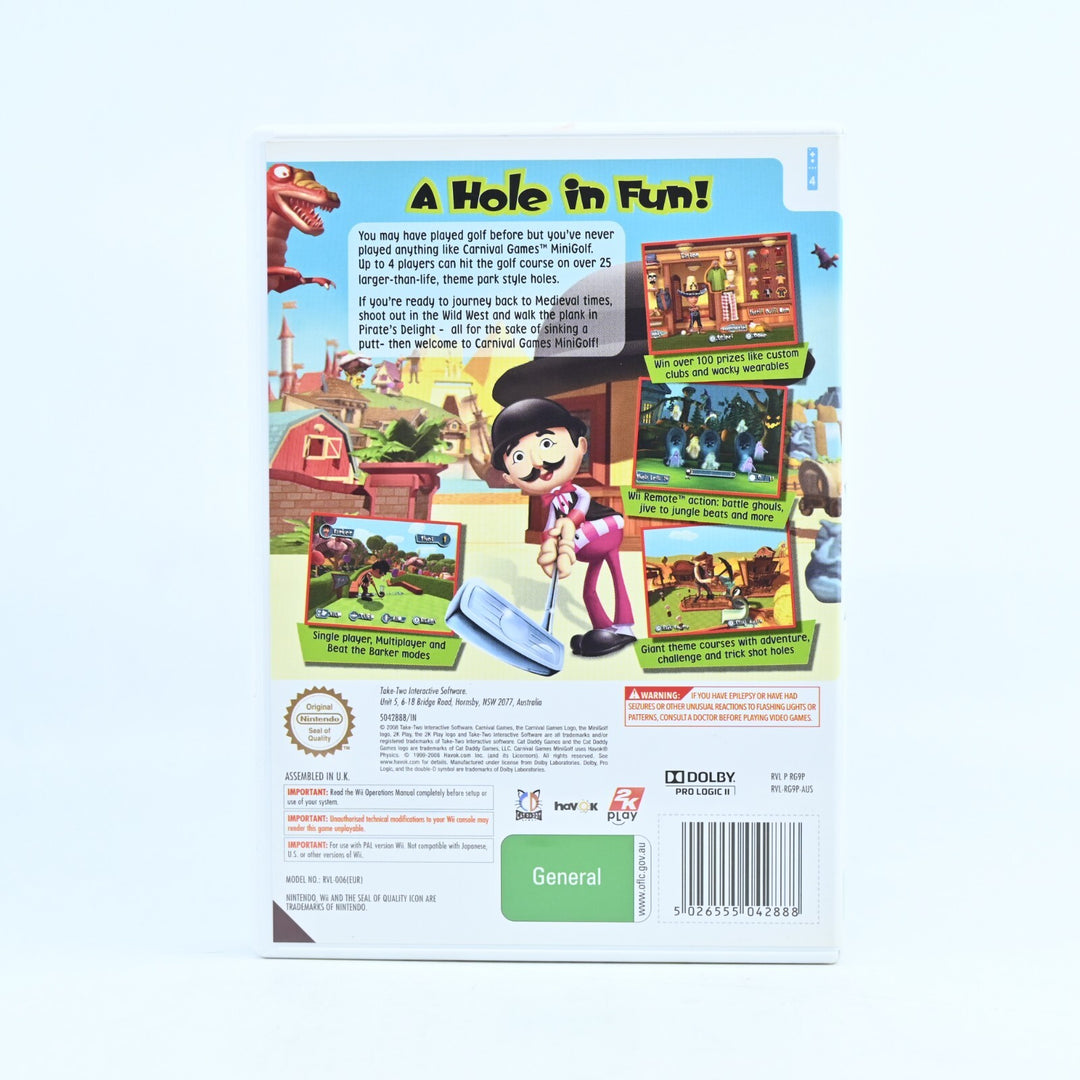 Carnival Games: Mini Golf - Nintendo Wii Game + Manual - PAL - MINT DISC!