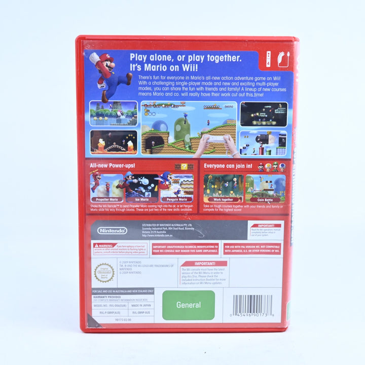 New Super Mario Bros. Wii - Nintendo Wii Game + Manual - PAL - MINT DISC!