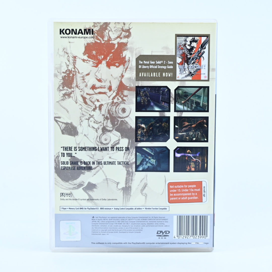 Metal Gear Solid 2: Sons of Liberty - Sony Playstation 2 / PS2 Game + Manual