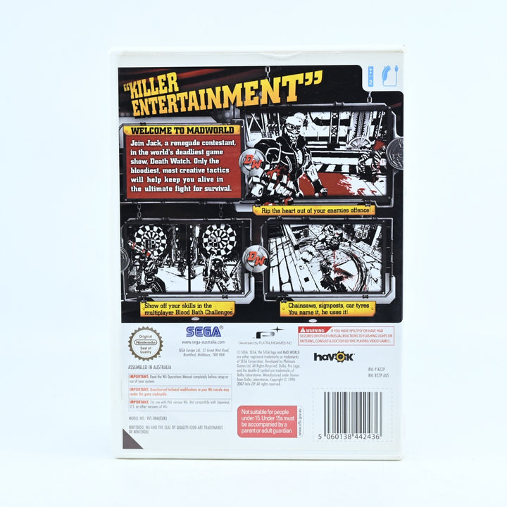 Mad World - Nintendo Wii Game + Manual - PAL - MINT DISC!