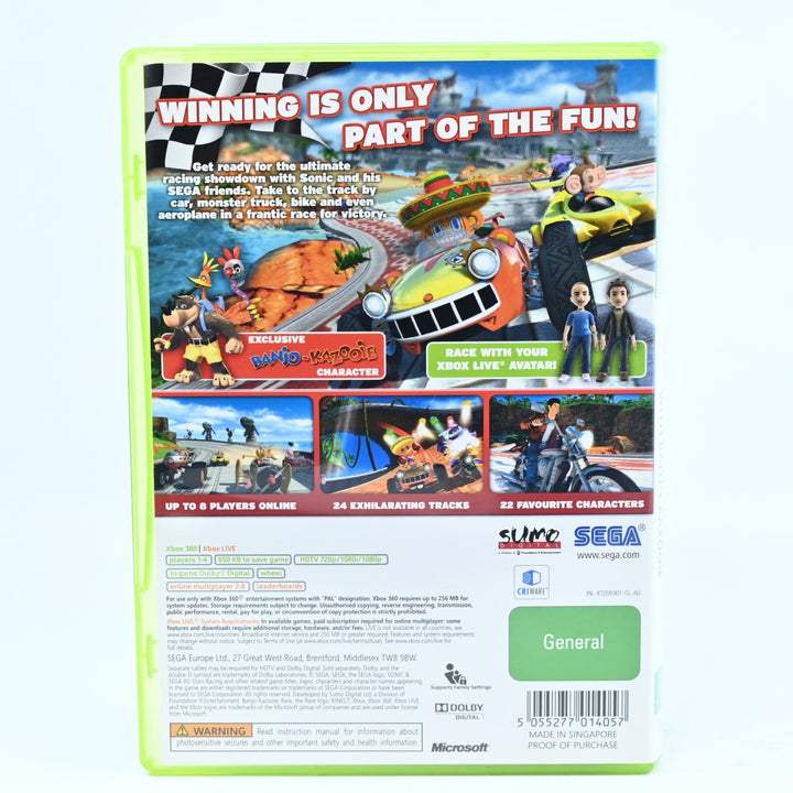 Sonic & Sega All-Stars Racing with Banjo & Kazooie - Xbox 360 Game + Manual