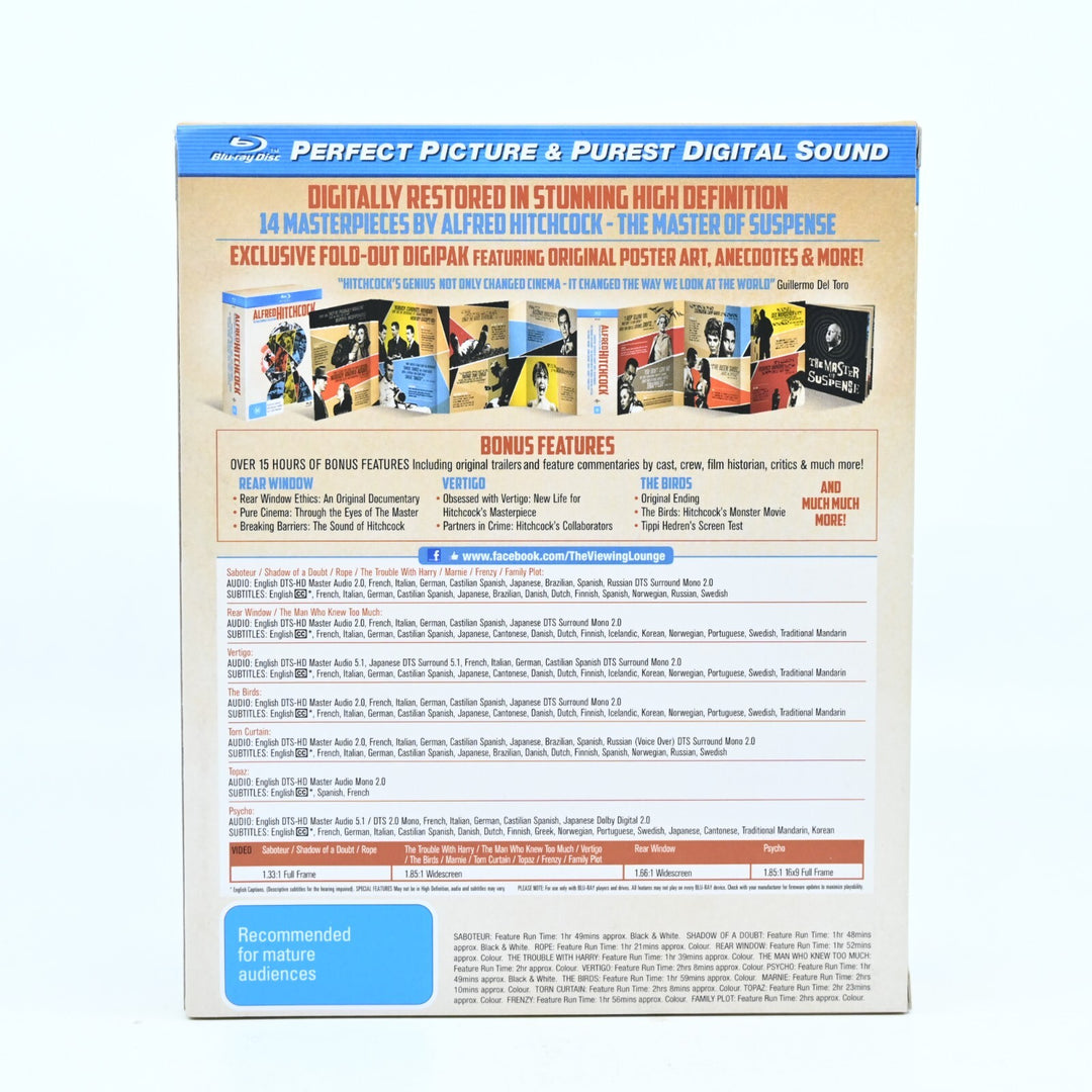 Alfred Hitchcock - The Masterpiece Collection - UK PAL - Blu-ray - MINT DISCS!