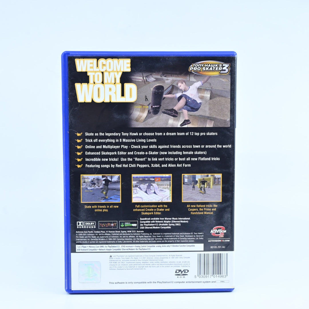Tony Hawk's Pro Skater 3 - Sony Playstation 2 / PS2 Game + Manual - PAL