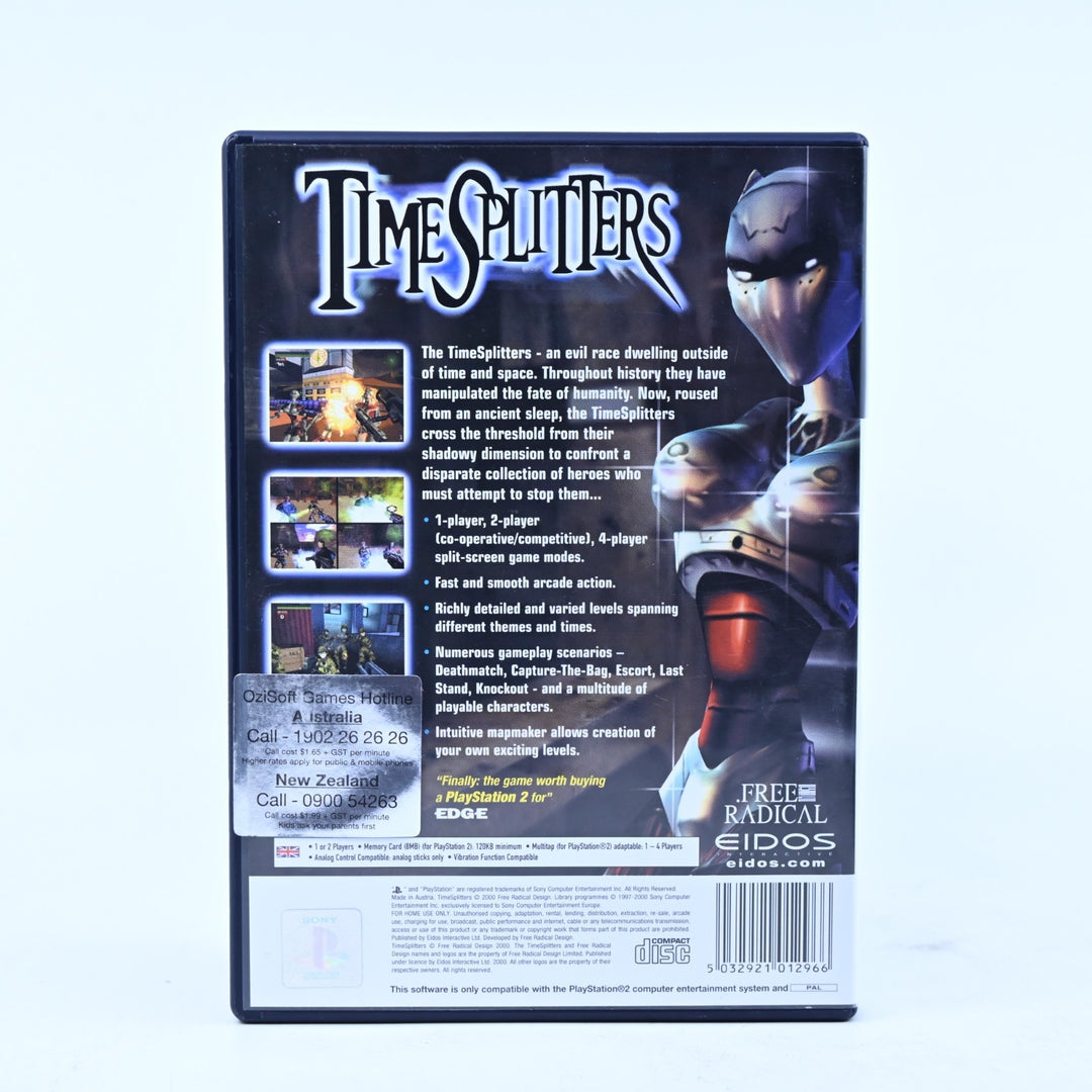 TimeSplitters - Sony Playstation 2 / PS2 Game + Manual - PAL - MINT DISC!