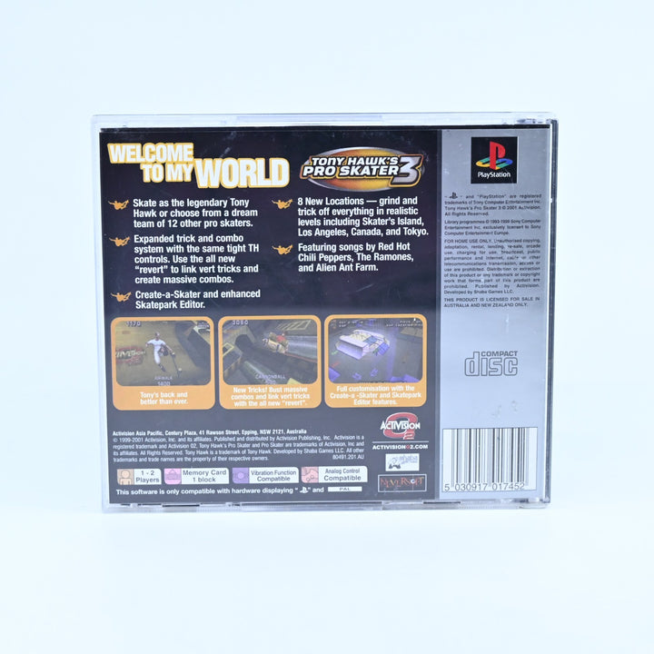 Tony Hawk's Pro Skater 3 - Sony Playstation 1 / PS1 Game + Manual - MINT DISC!