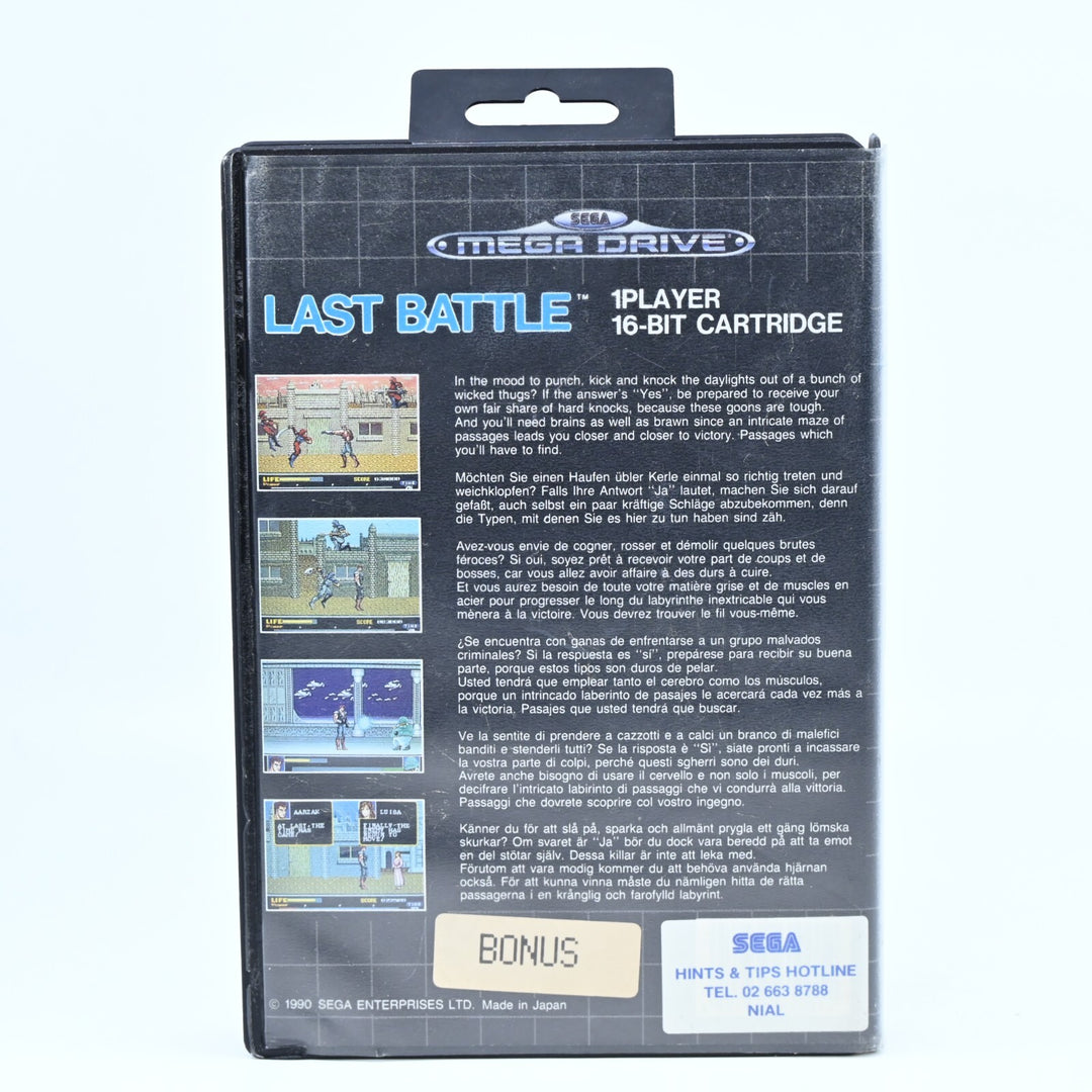 Last Battle + Manual - Sega Mega Drive Game - PAL - FREE POST!