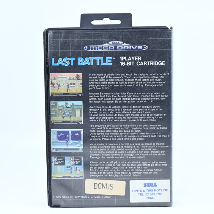 Last Battle + Manual - Sega Mega Drive Game - PAL - FREE POST!