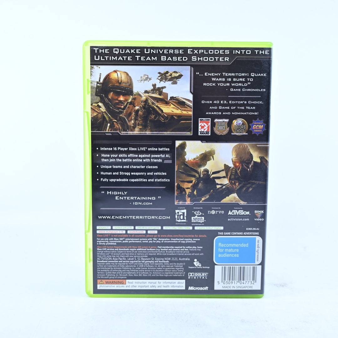 Enemy Territory Quake Wars - Xbox 360 Game + Manual - PAL - MINT DISC!