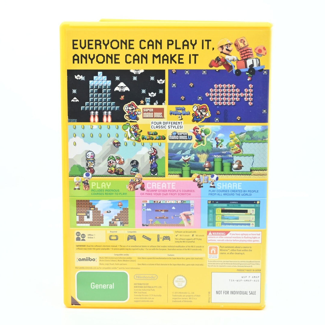 Super Mario Maker with Artbook - Nintendo Wii U Game - PAL - FREE POST!