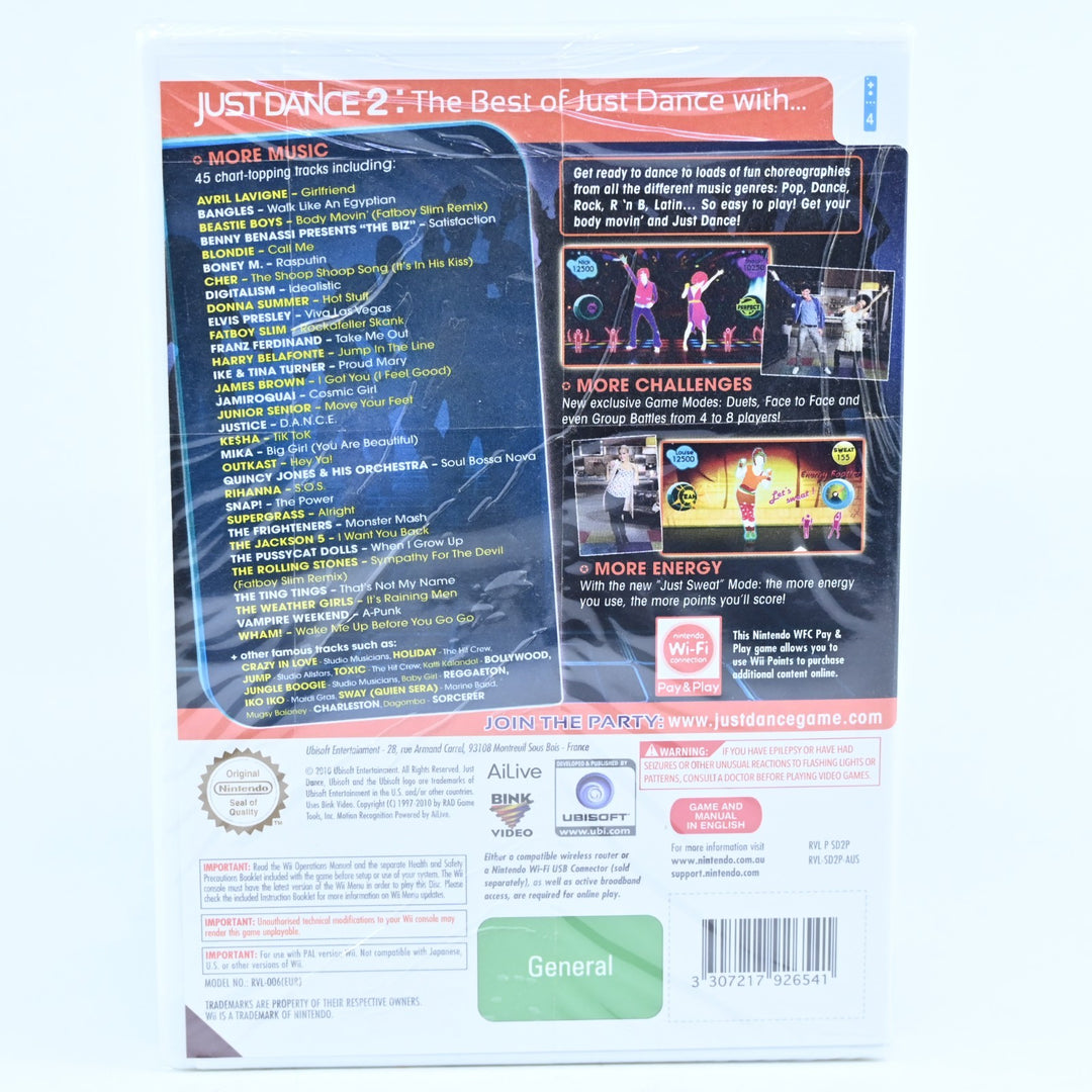 Just Dance 2 - Nintendo Wii Game + Manual - PAL - MINT DISC!