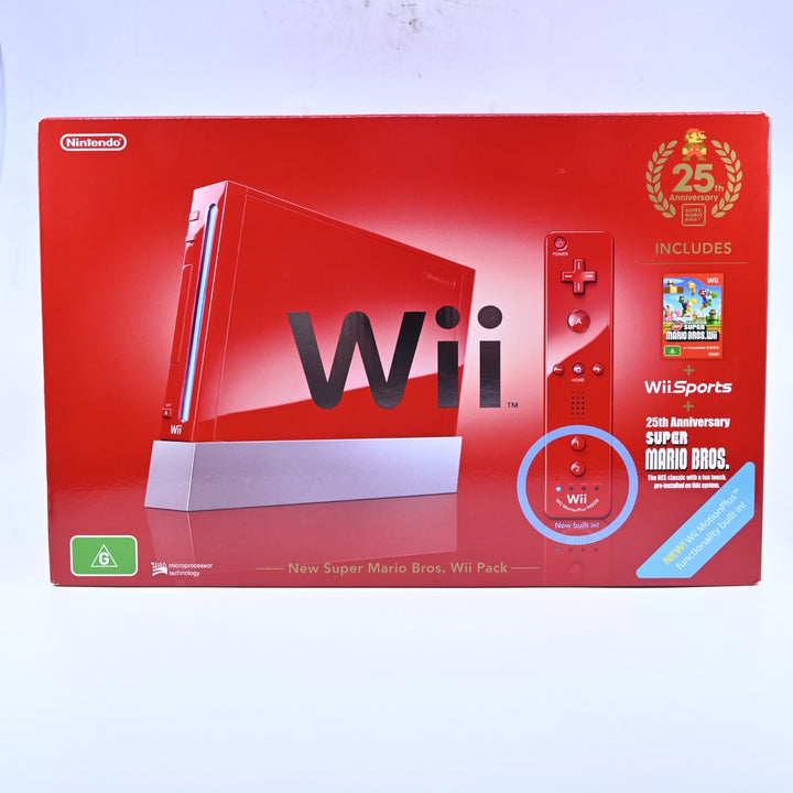 UNUSED! Super Mario Bros 25th Anniversary Red Console - Wii Boxed Console
