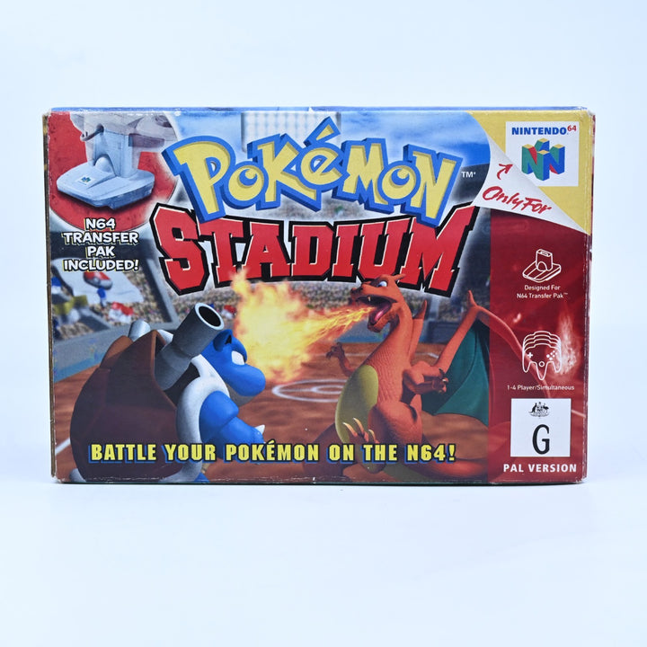 Pokemon Stadium - WITH N64 TRANSFER PAK - N64 / Nintendo 64 Boxed Game - PAL