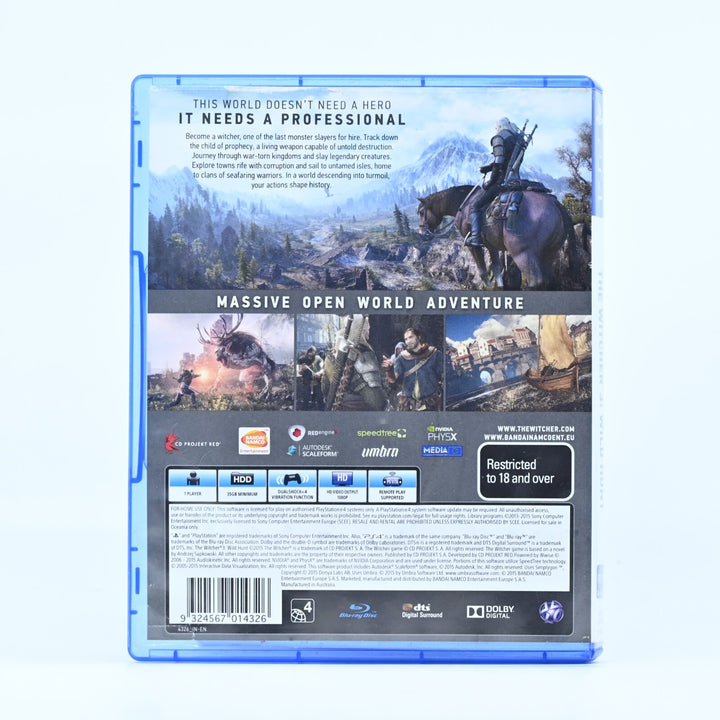 The Witcher III 3: Wild Hunt - Sony Playstation 4 / PS4 Game + Manual + Map
