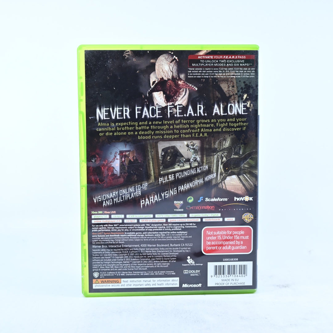 F3AR - Xbox 360 Game + Manual - PAL - MINT DISC! Fear 3 - F.3.A.R. - F.E.A.R