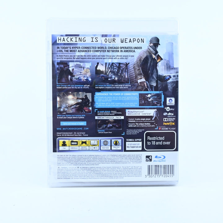 Watch Dogs - Sony Playstation 3 / PS3 Game + Manual - MINT DISC! SEALED!