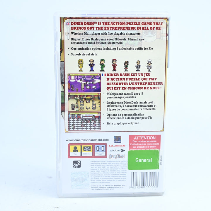 Diner Dash - Sony PSP Game + Manual - FREE POST!