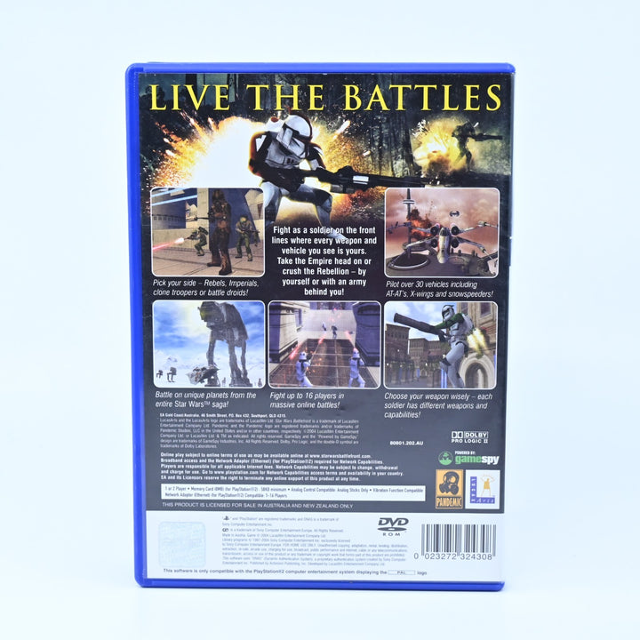 Star Wars Battlefront - Sony Playstation 2 / PS2 Game + Manual - PAL - MINT DISC