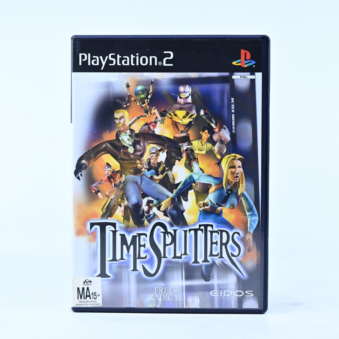 TimeSplitters - Sony Playstation 2 / PS2 Game + Manual - PAL - MINT DISC!