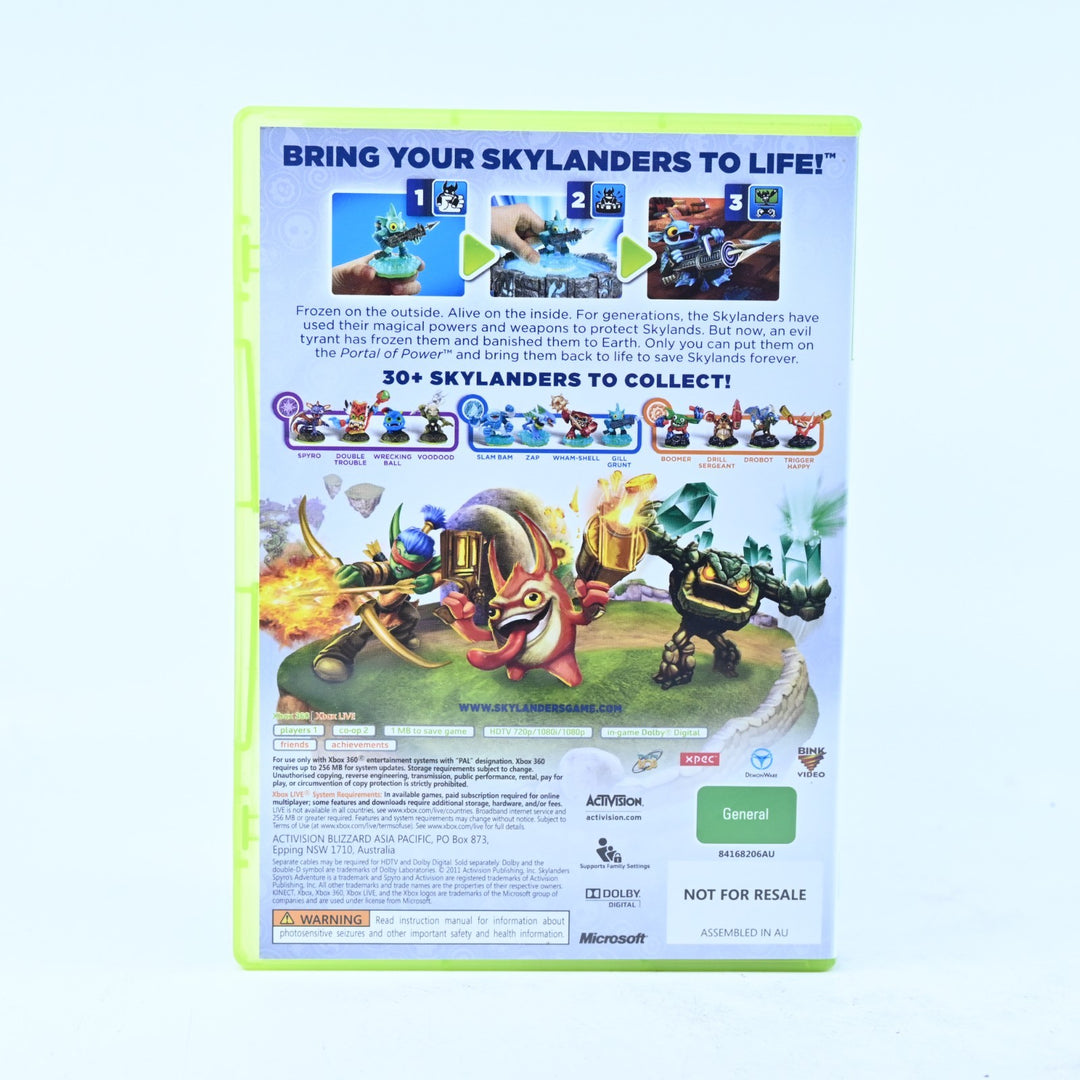 Skylanders: Spyros Adventure - Xbox 360 Game + Manual - PAL - MINT DISC!