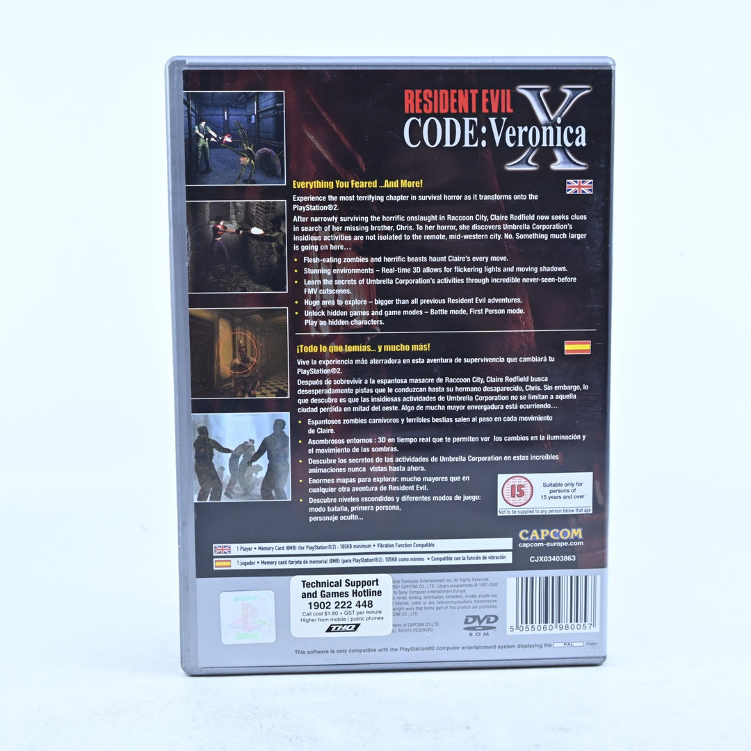 Resident Evil Code: Veronica X - Sony Playstation 2 / PS2 Game + Manual - PAL
