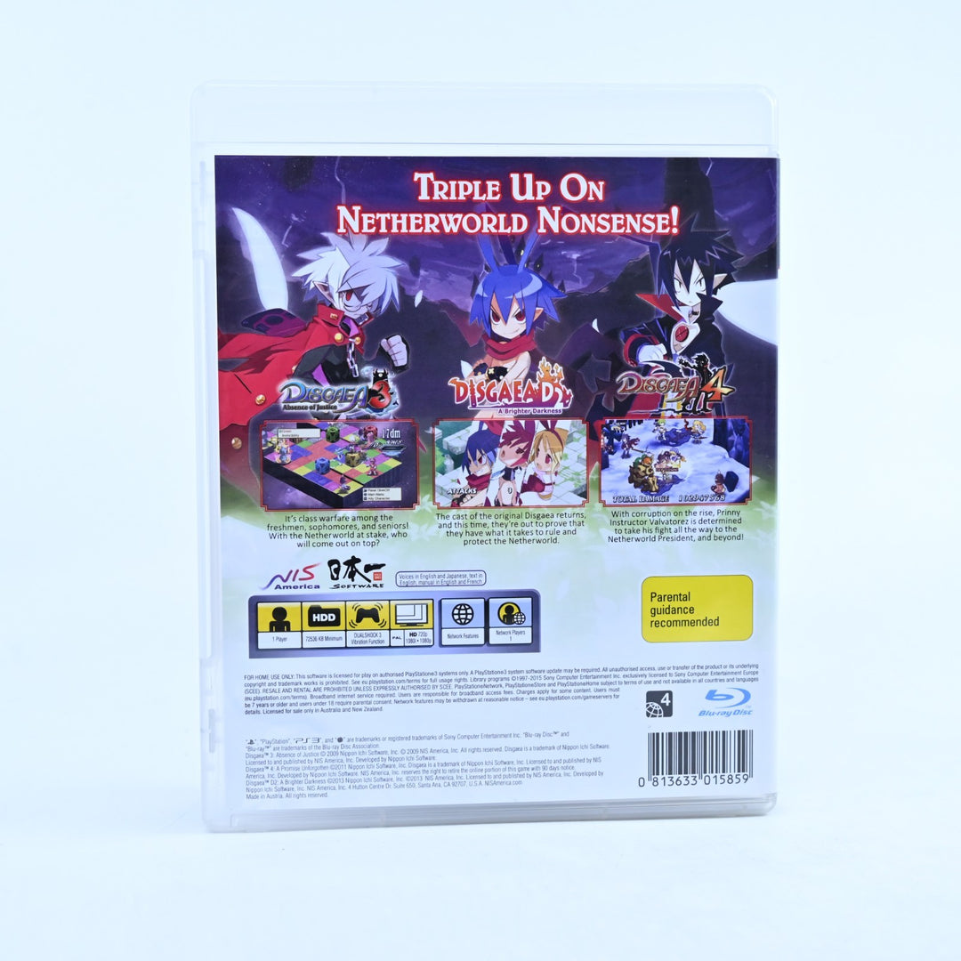 The Disgaea Triple Play Collection - Sony Playstation 3 / PS3 Game + Manual